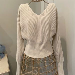 Free People Cotton Sweater in Cream